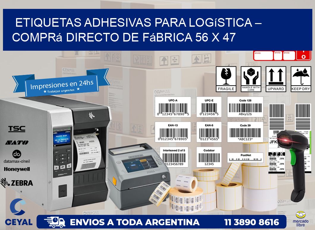 Etiquetas Adhesivas para Logística – Comprá Directo de Fábrica 56 x 47