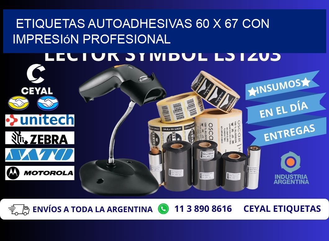 Etiquetas Autoadhesivas 60 x 67 con Impresión Profesional