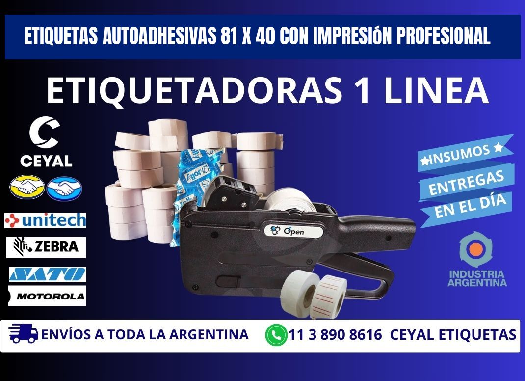 Etiquetas Autoadhesivas 81 x 40 con Impresión Profesional