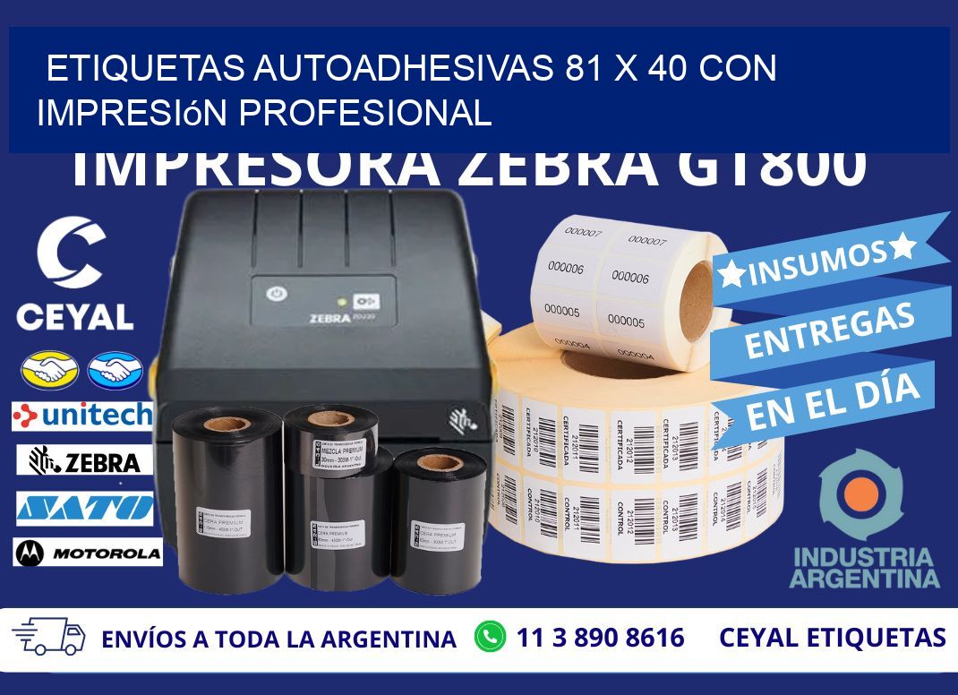 Etiquetas Autoadhesivas 81 x 40 con Impresión Profesional