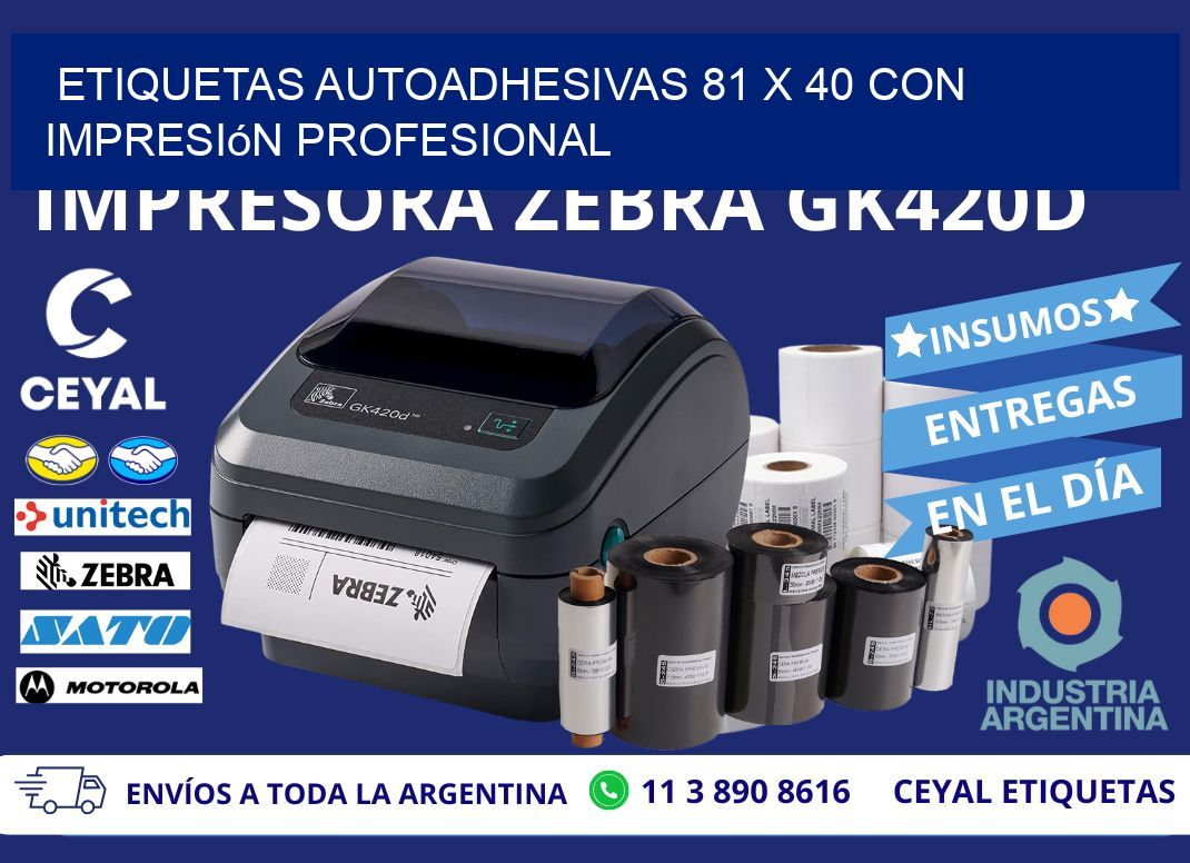 Etiquetas Autoadhesivas 81 x 40 con Impresión Profesional