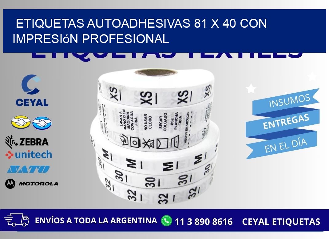 Etiquetas Autoadhesivas 81 x 40 con Impresión Profesional