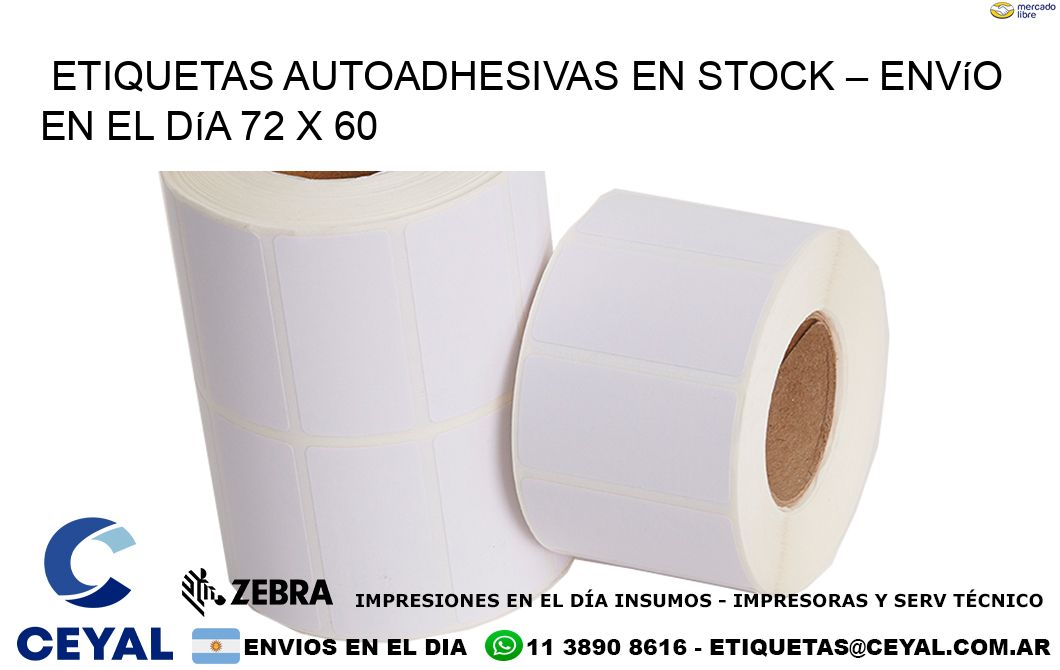 Etiquetas Autoadhesivas en Stock – Envío en el Día 72 x 60