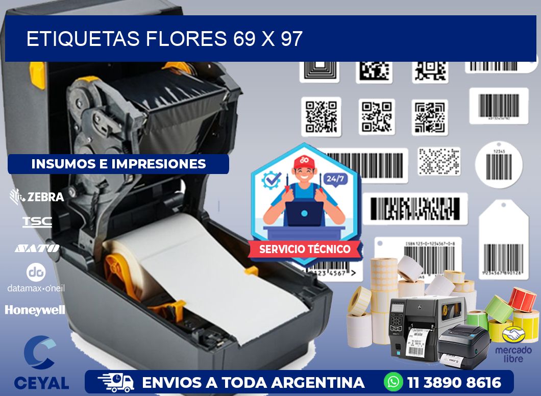 Etiquetas Flores 69 x 97