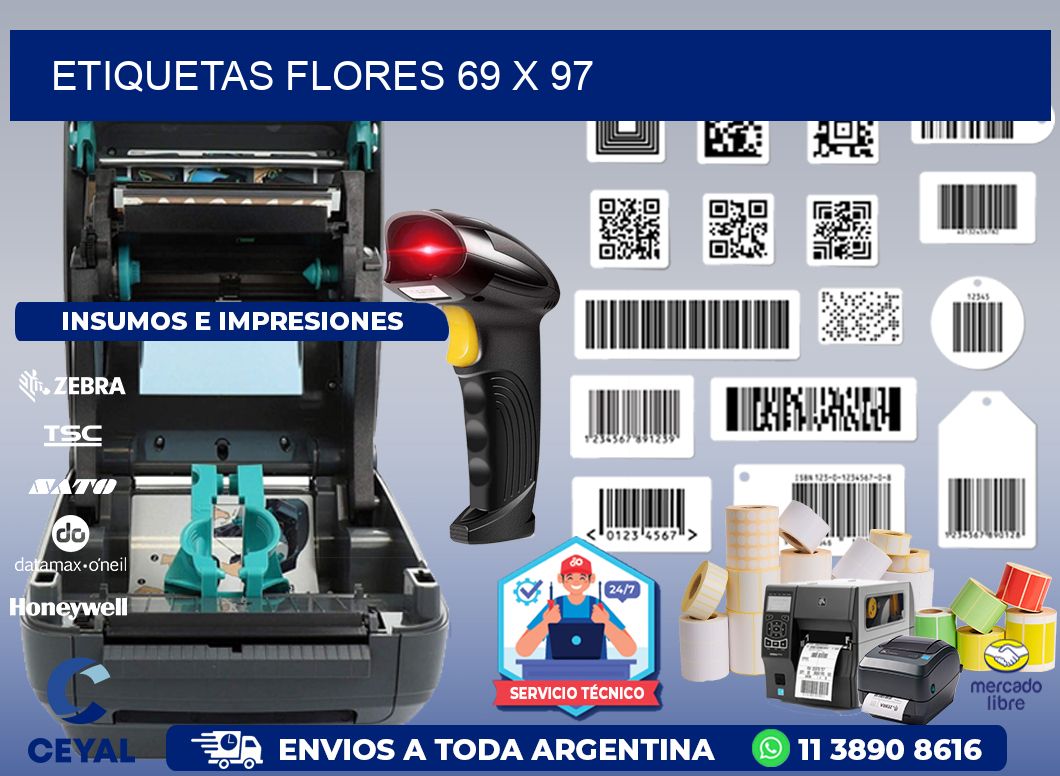 Etiquetas Flores 69 x 97