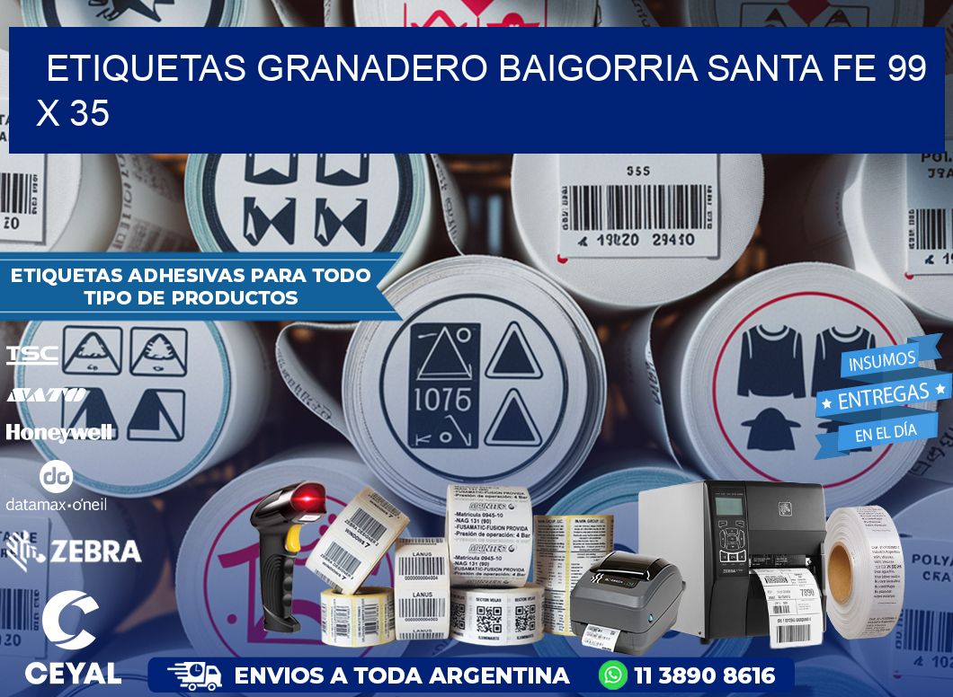 Etiquetas Granadero Baigorria Santa Fe 99 x 35