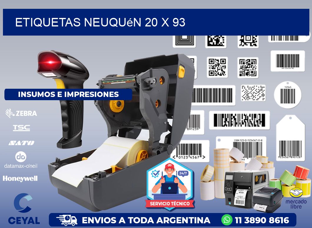 Etiquetas Neuquén 20 x 93