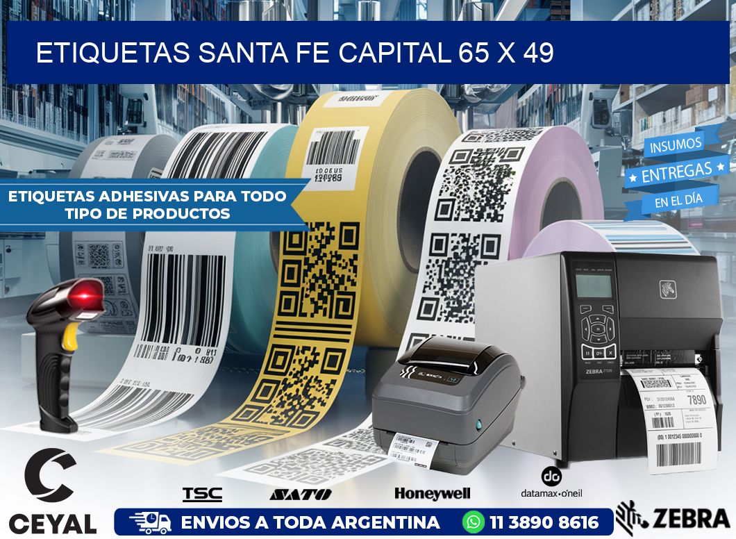Etiquetas Santa Fe Capital 65 x 49