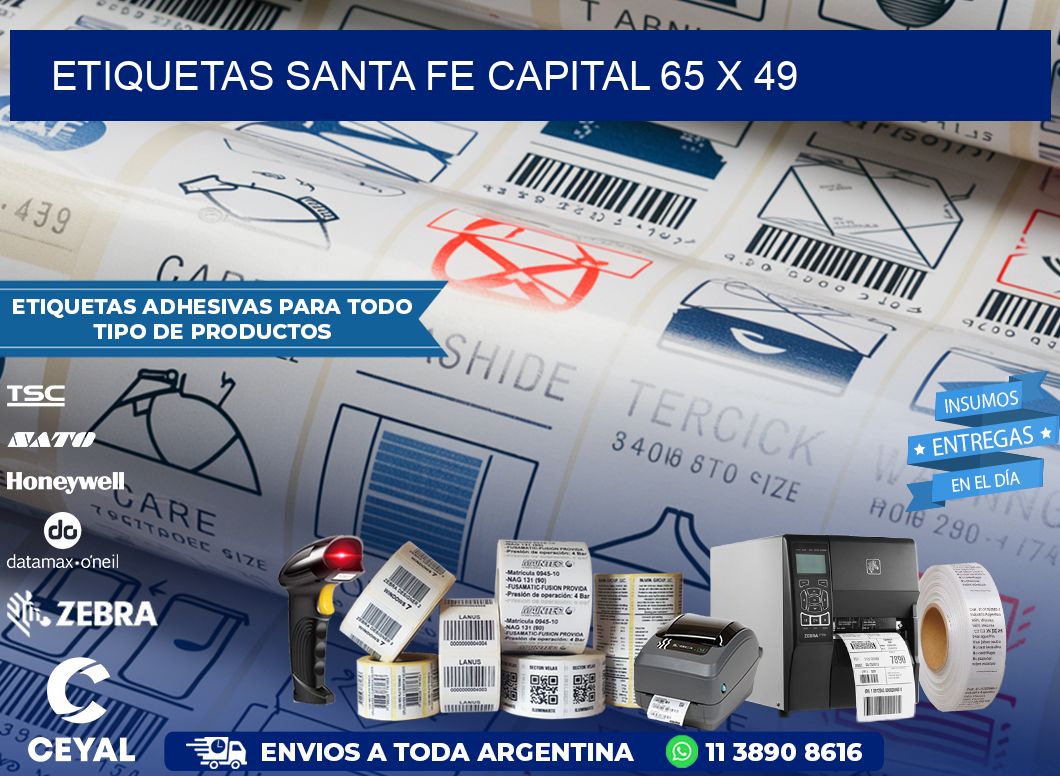Etiquetas Santa Fe Capital 65 x 49