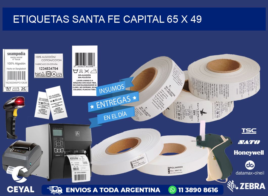Etiquetas Santa Fe Capital 65 x 49
