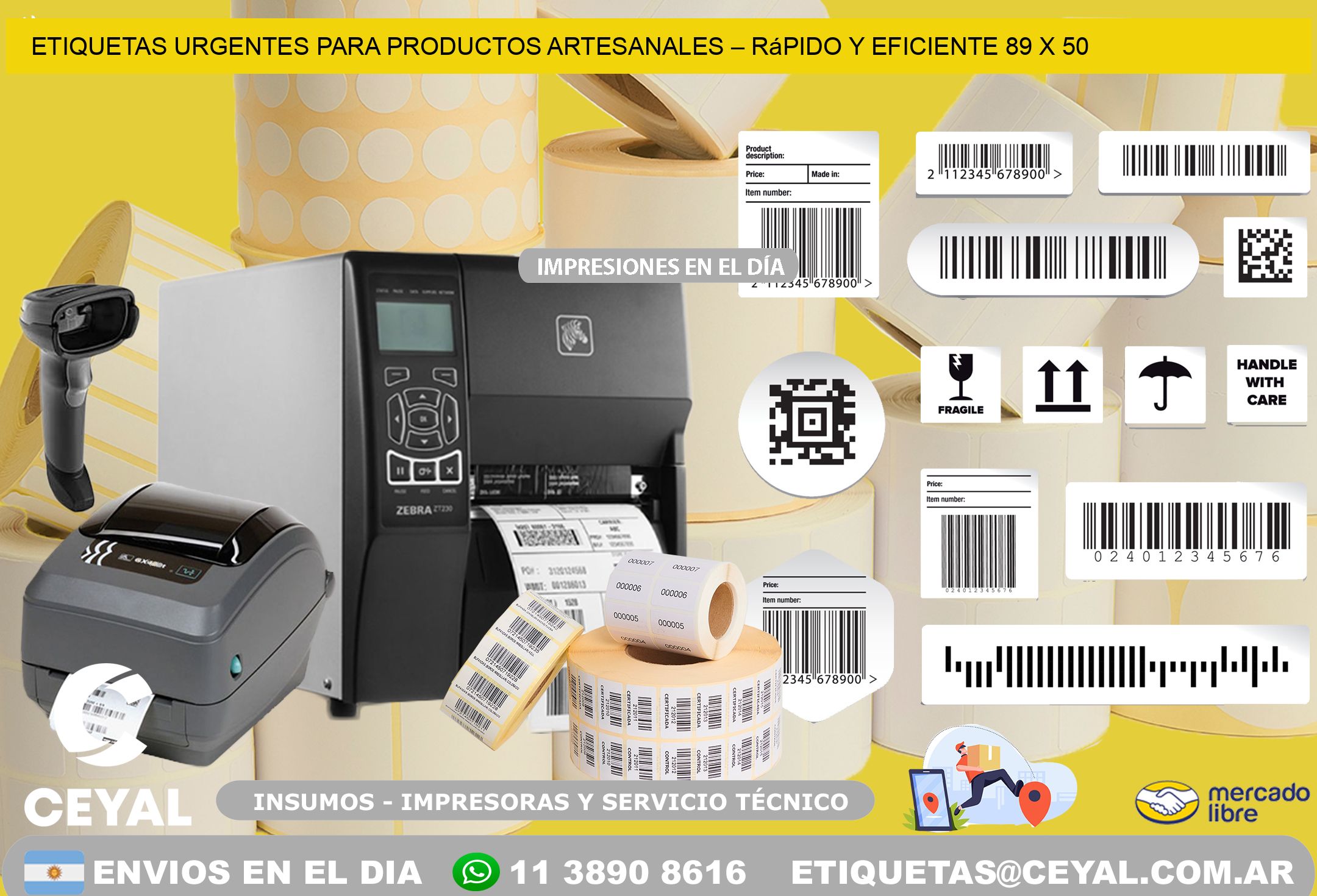 Etiquetas Urgentes para Productos Artesanales – Rápido y Eficiente 89 x 50