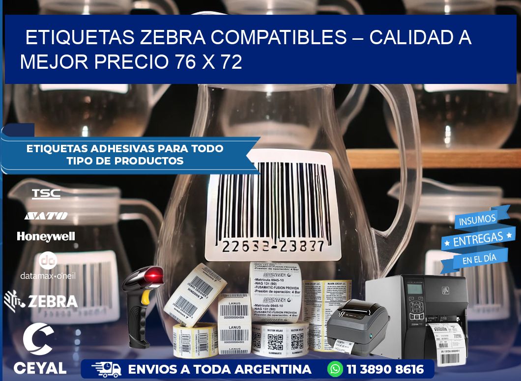 Etiquetas Zebra Compatibles – Calidad a Mejor Precio 76 x 72