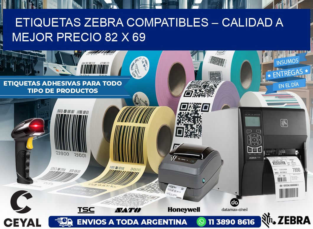 Etiquetas Zebra Compatibles – Calidad a Mejor Precio 82 x 69
