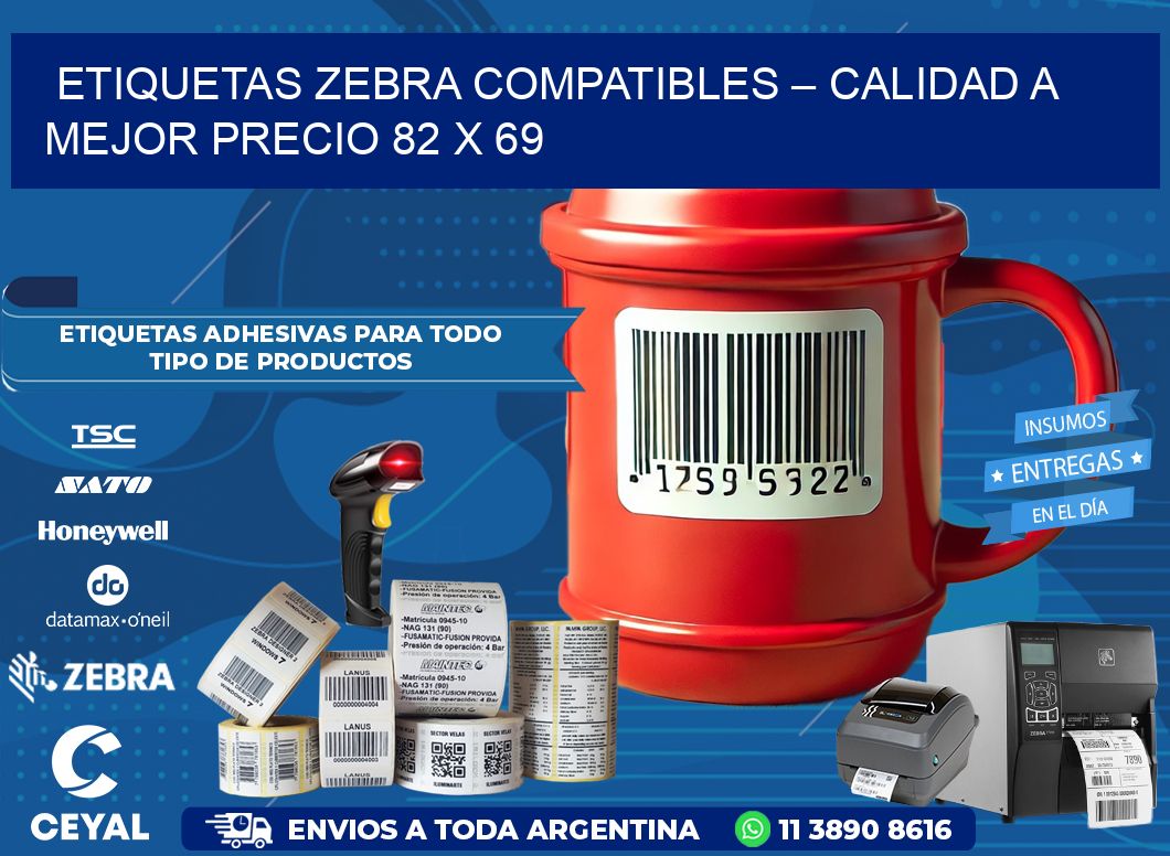 Etiquetas Zebra Compatibles – Calidad a Mejor Precio 82 x 69