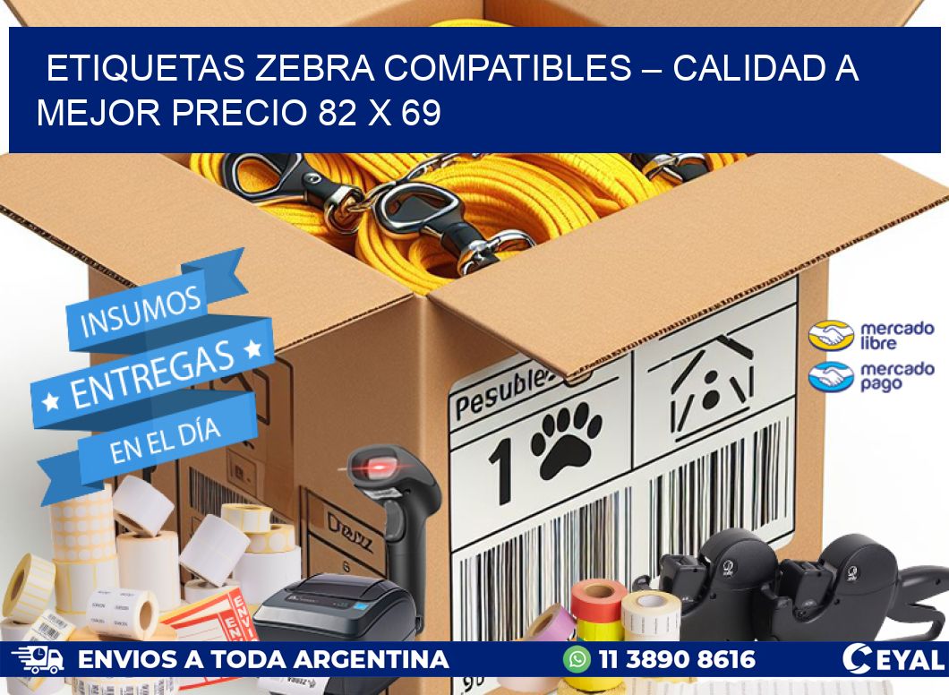 Etiquetas Zebra Compatibles – Calidad a Mejor Precio 82 x 69