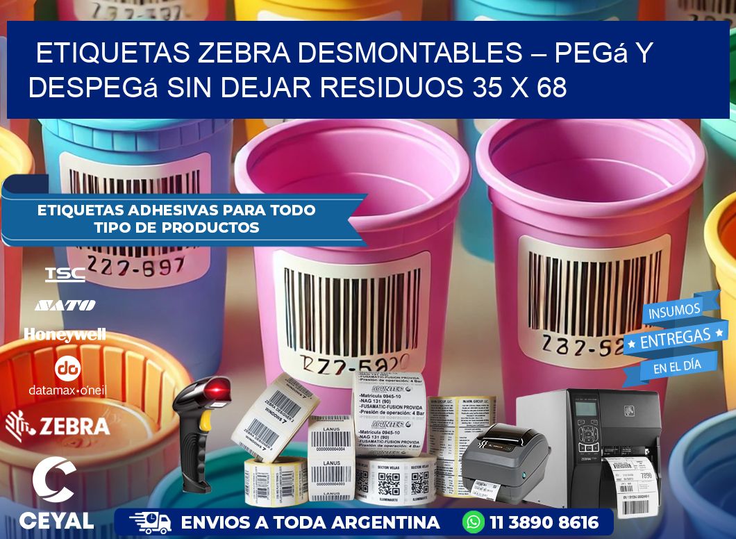 Etiquetas Zebra Desmontables – Pegá y Despegá Sin Dejar Residuos 35 x 68