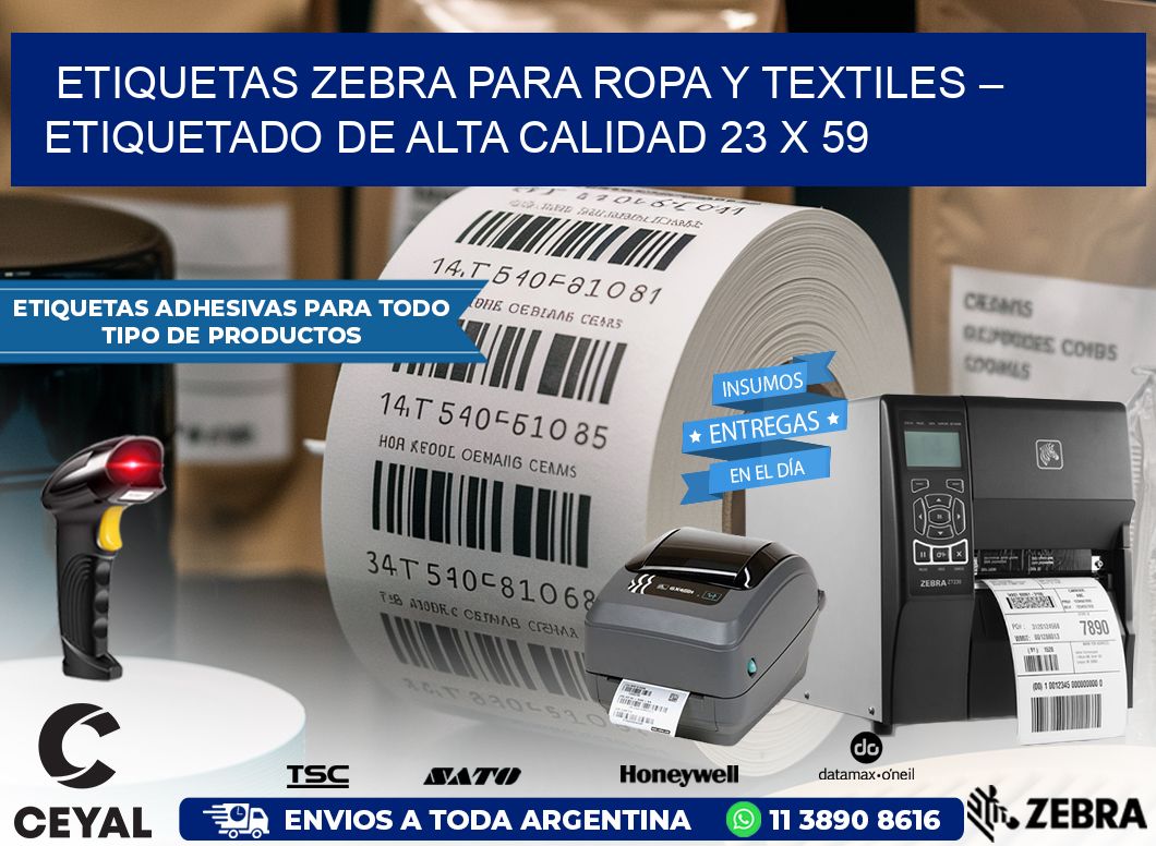 Etiquetas Zebra para Ropa y Textiles – Etiquetado de Alta Calidad 23 x 59
