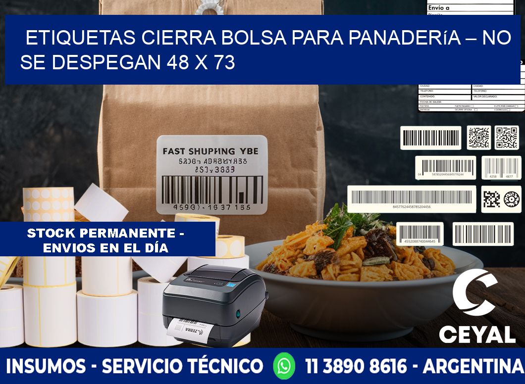 Etiquetas cierra bolsa para panadería – No se despegan 48 x 73