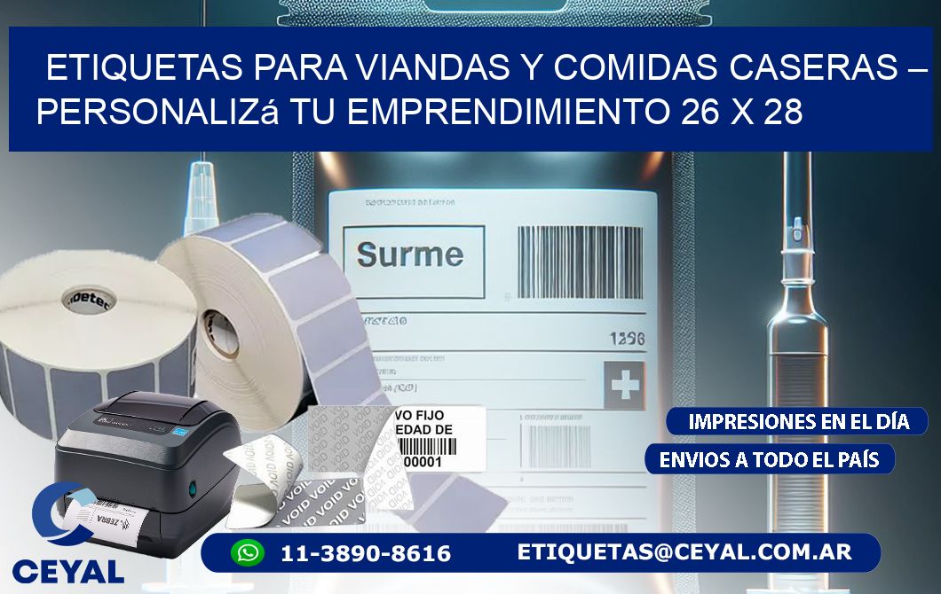 Etiquetas para Viandas y Comidas Caseras – Personalizá Tu Emprendimiento 26 x 28
