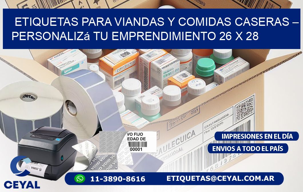 Etiquetas para Viandas y Comidas Caseras – Personalizá Tu Emprendimiento 26 x 28