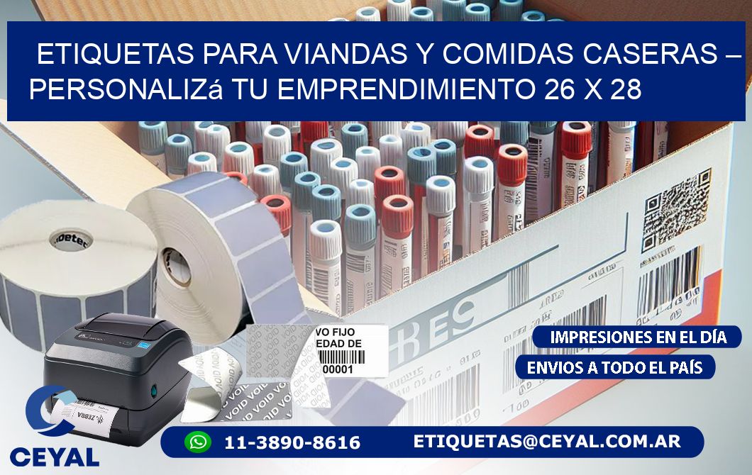 Etiquetas para Viandas y Comidas Caseras – Personalizá Tu Emprendimiento 26 x 28
