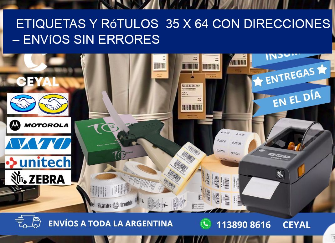 Etiquetas y Rótulos 35 x 64 con Direcciones – Envíos sin Errores