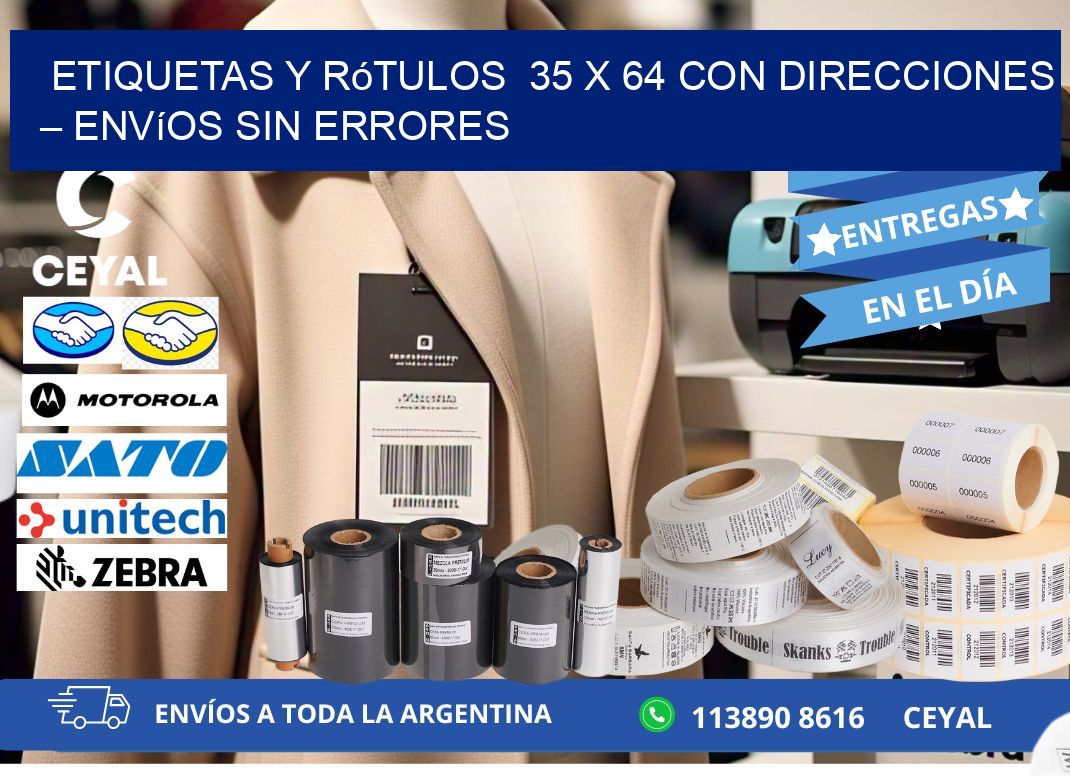 Etiquetas y Rótulos 35 x 64 con Direcciones – Envíos sin Errores