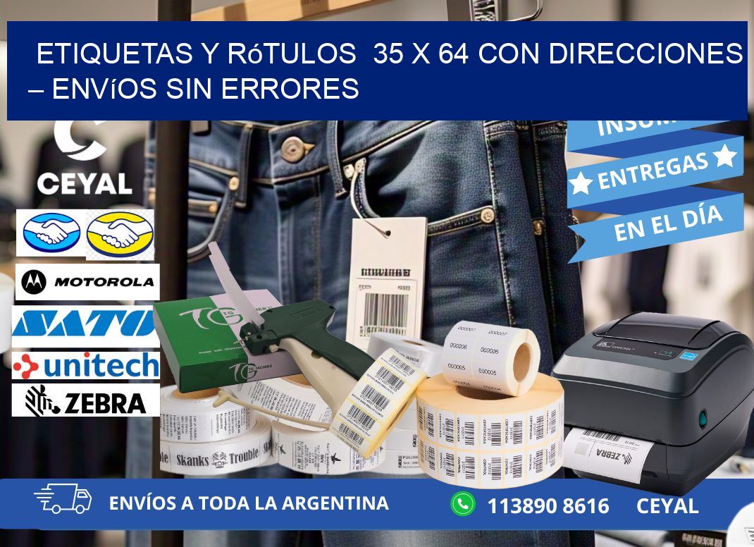 Etiquetas y Rótulos 35 x 64 con Direcciones – Envíos sin Errores