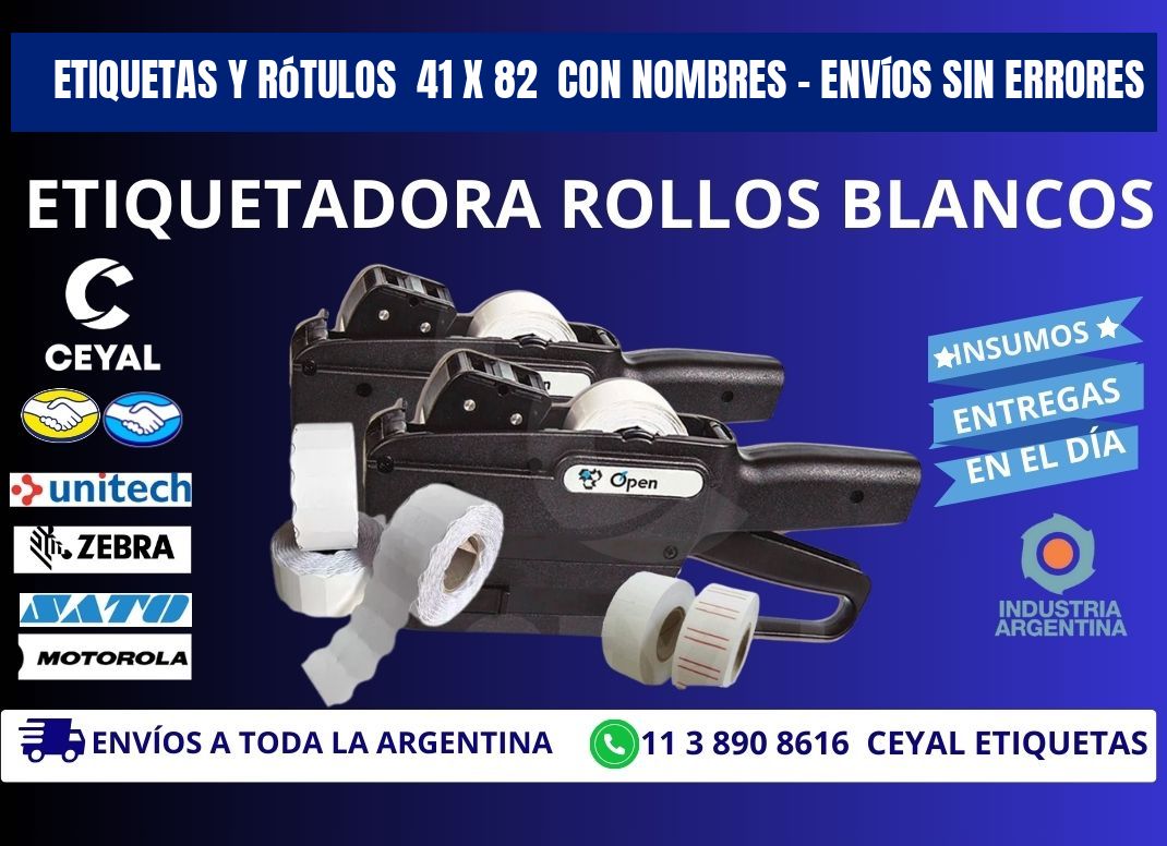 Etiquetas y Rótulos 41 x 82 con Nombres – Envíos sin Errores