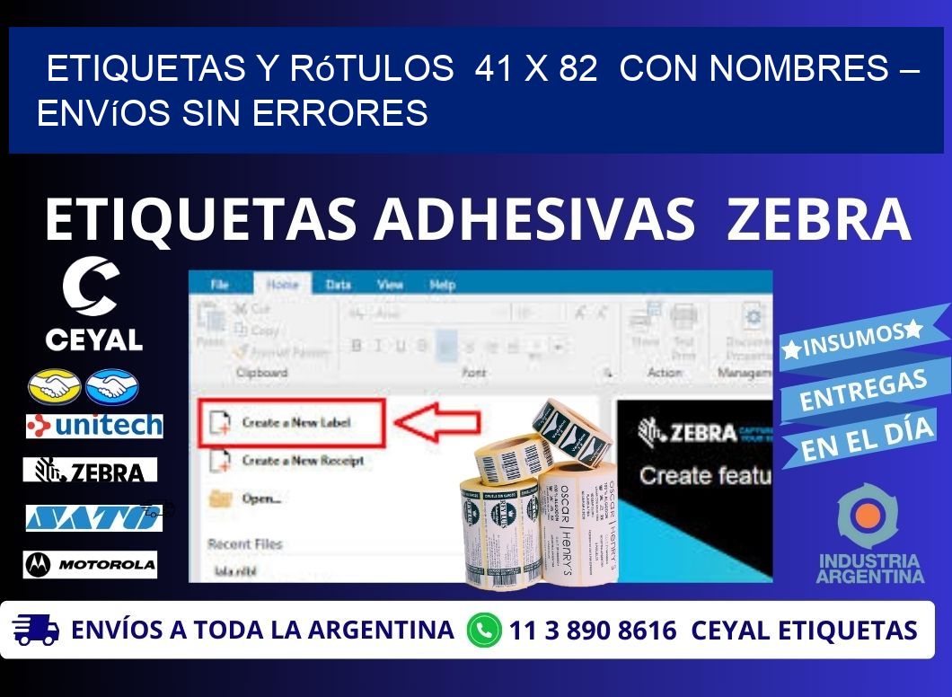 Etiquetas y Rótulos 41 x 82 con Nombres – Envíos sin Errores