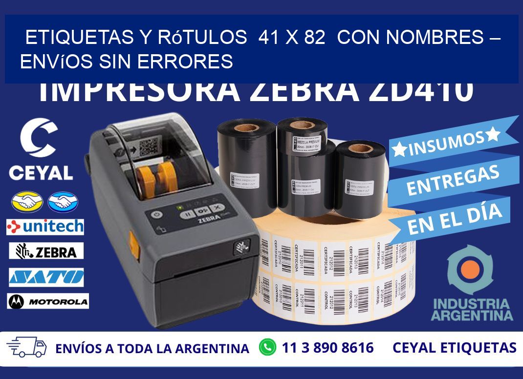 Etiquetas y Rótulos  41 x 82  con Nombres – Envíos sin Errores