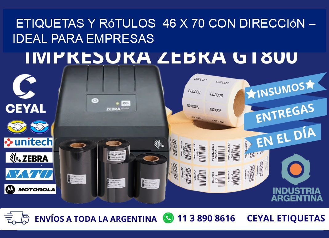 Etiquetas y Rótulos 46 x 70 con Dirección – Ideal para Empresas