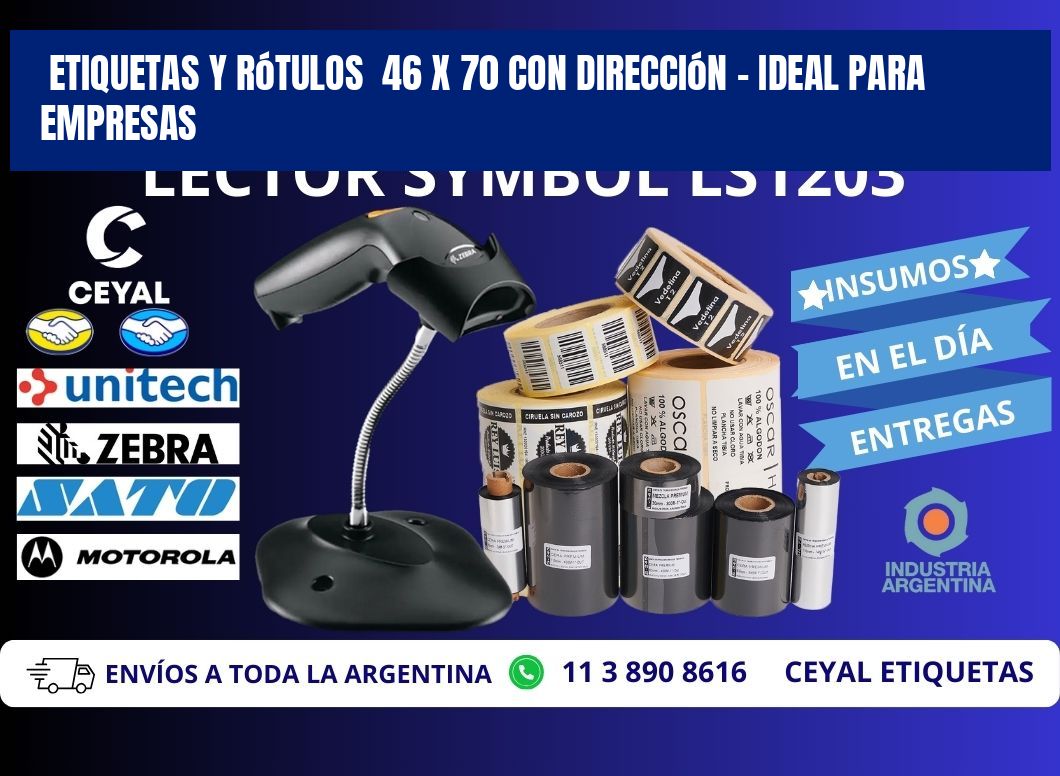 Etiquetas y Rótulos 46 x 70 con Dirección – Ideal para Empresas
