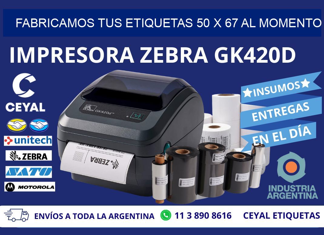 Fabricamos tus Etiquetas 50 x 67 al Momento