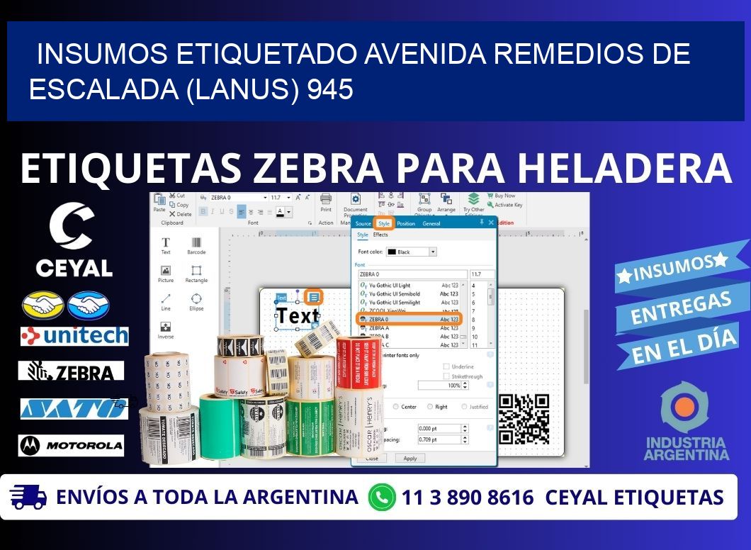 INSUMOS ETIQUETADO Avenida Remedios de Escalada (lanus) 945