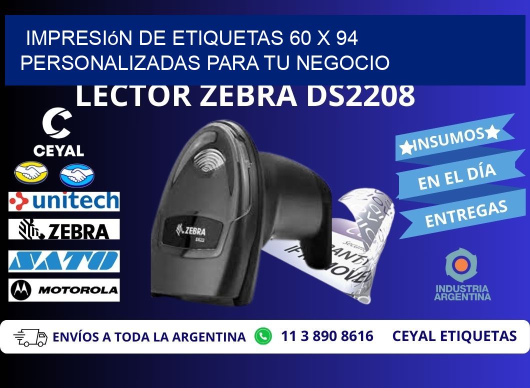 Impresión de Etiquetas 60 x 94 Personalizadas para tu Negocio