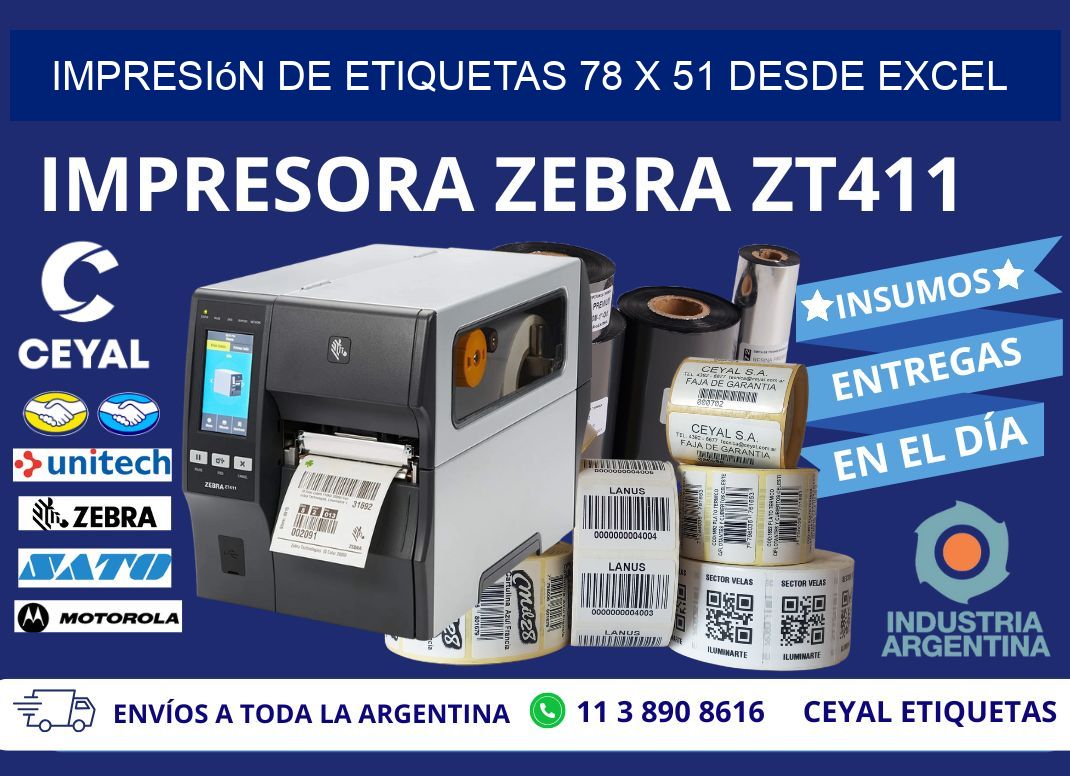 Impresión de Etiquetas 78 x 51 desde Excel
