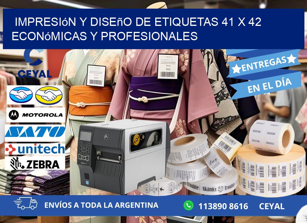 Impresión y Diseño de Etiquetas 41 x 42 Económicas y Profesionales