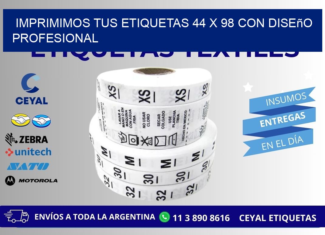 Imprimimos tus Etiquetas 44 x 98 con Diseño Profesional