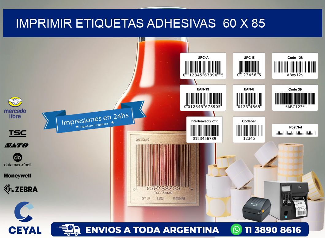 Imprimir Etiquetas adhesivas 60 x 85
