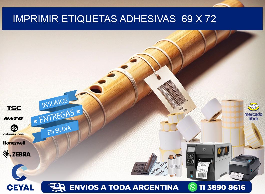 Imprimir Etiquetas adhesivas 69 x 72