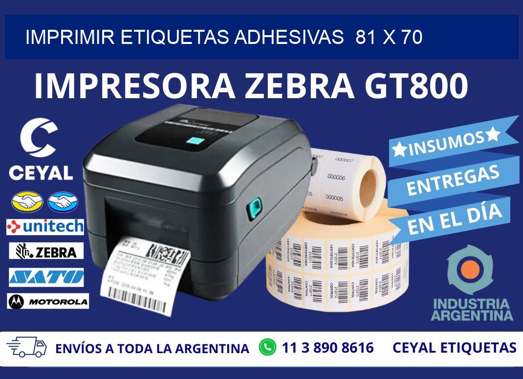 Imprimir Etiquetas adhesivas  81 x 70