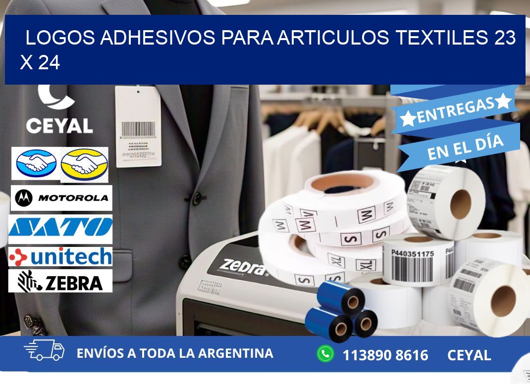 LOGOS ADHESIVOS PARA ARTICULOS TEXTILES 23 x 24