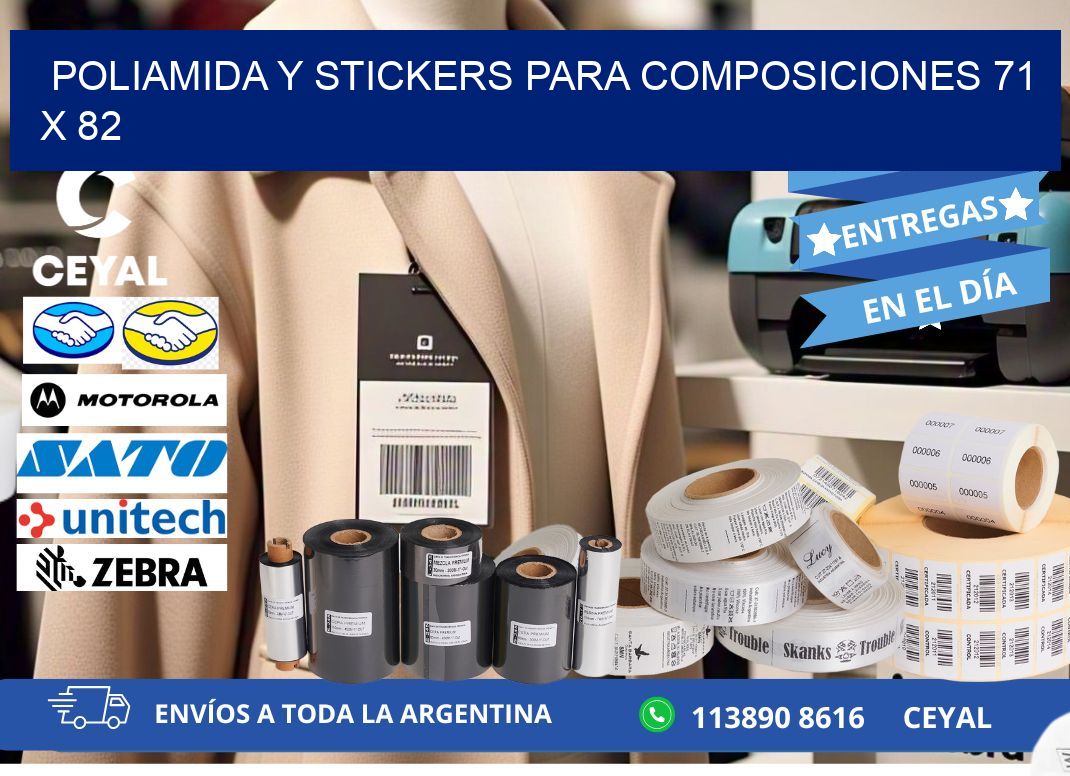 POLIAMIDA Y STICKERS PARA COMPOSICIONES 71 x 82