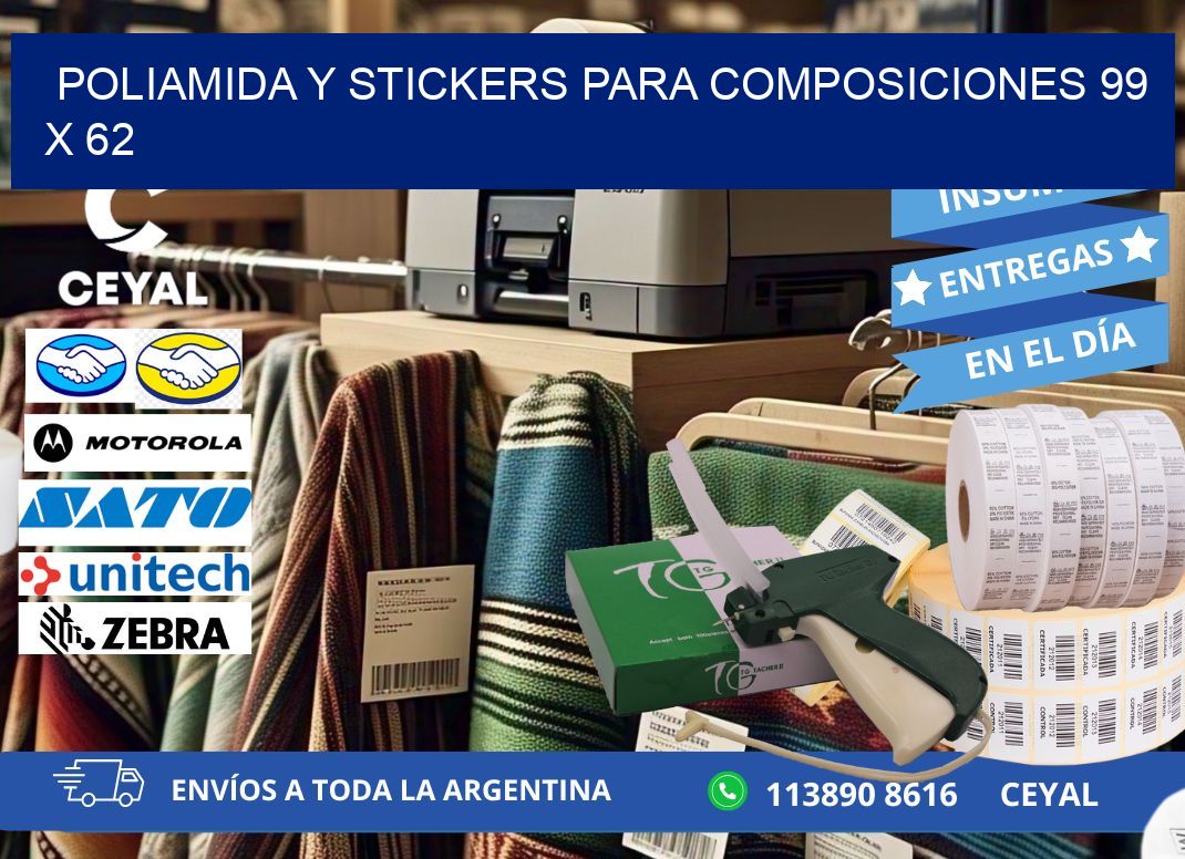 POLIAMIDA Y STICKERS PARA COMPOSICIONES 99 x 62