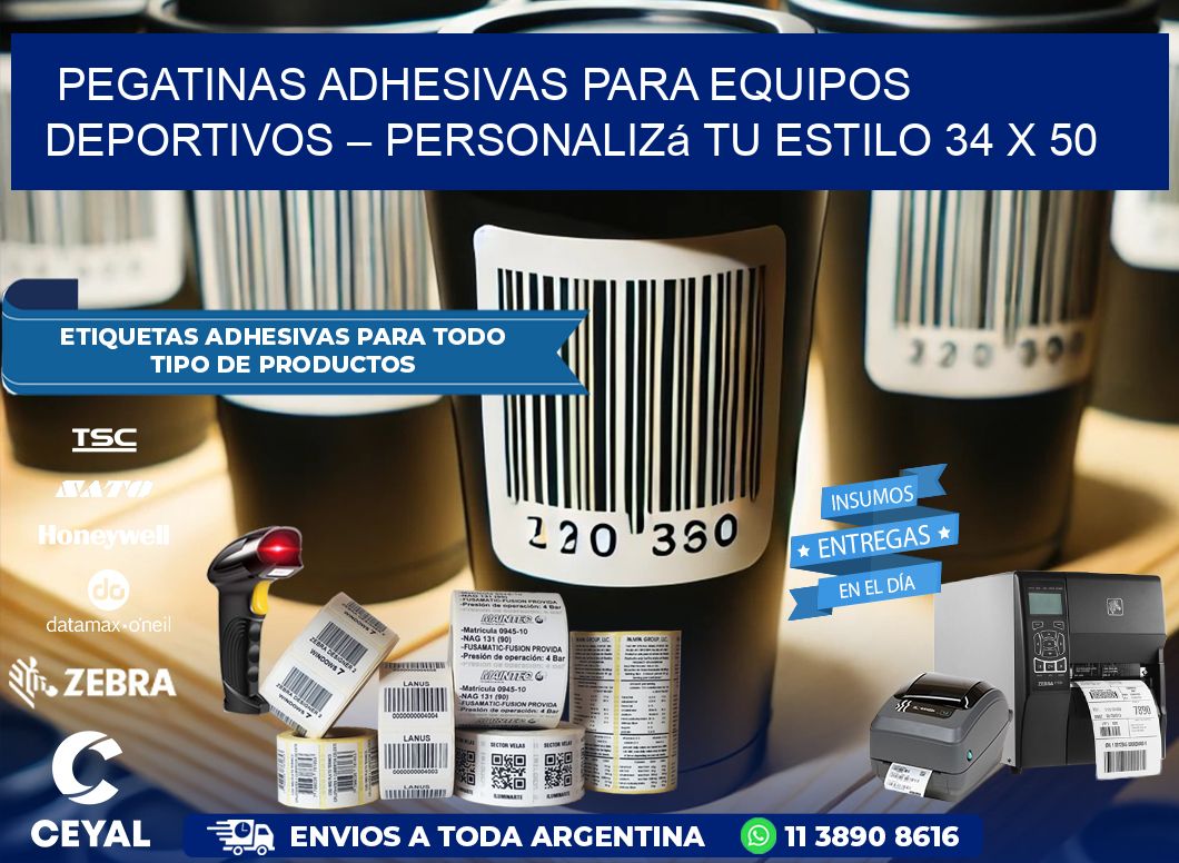 Pegatinas Adhesivas para Equipos Deportivos – Personalizá Tu Estilo 34 x 50