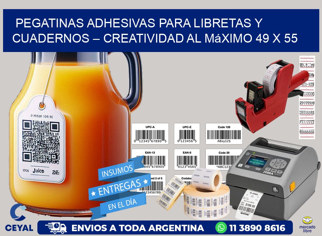 Pegatinas Adhesivas para Libretas y Cuadernos – Creatividad al Máximo 49 x 55
