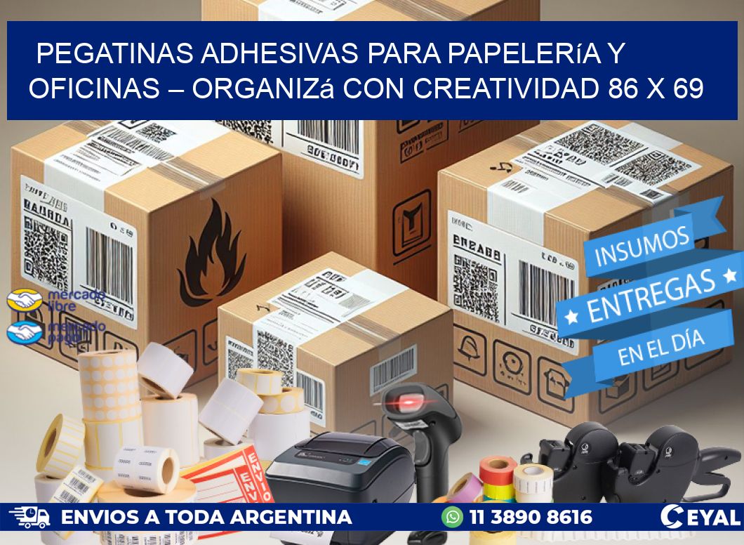 Pegatinas Adhesivas para Papelería y Oficinas – Organizá con Creatividad 86 x 69