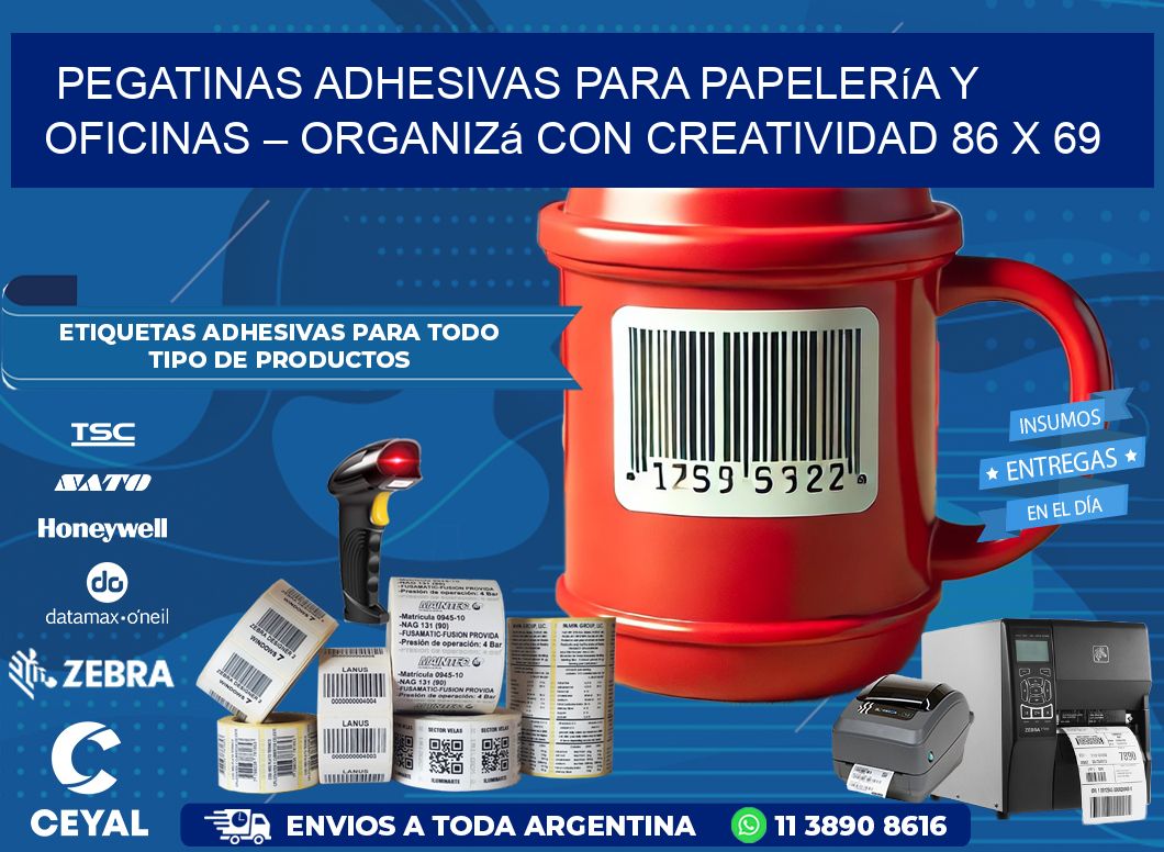 Pegatinas Adhesivas para Papelería y Oficinas – Organizá con Creatividad 86 x 69