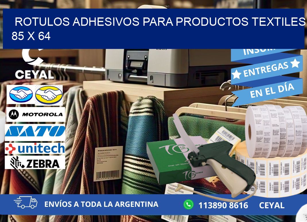 ROTULOS ADHESIVOS PARA PRODUCTOS TEXTILES 85 x 64
